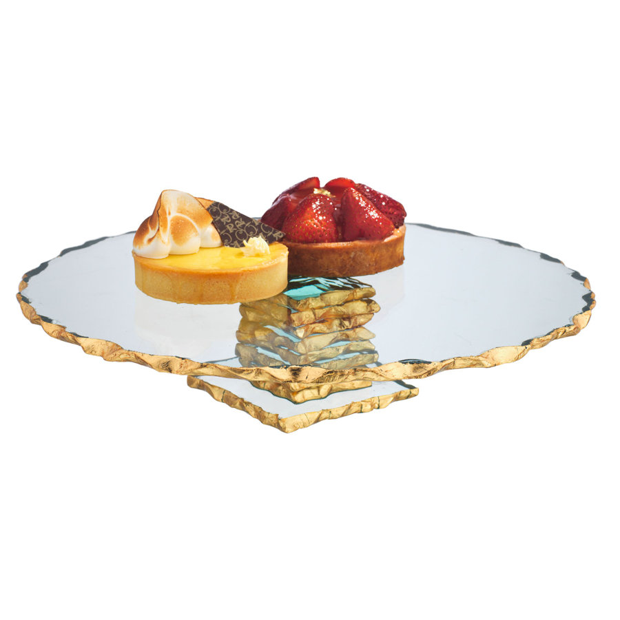 Harper Gold Raw Edge Cake Stand